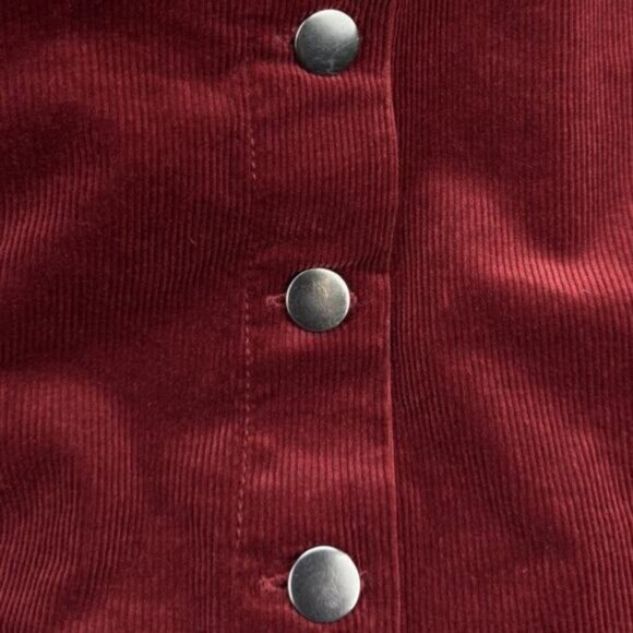 & Other Stories Corduroy A-Line Mini Skirt In Burgundy Womens Size 2 - Picture 3 of 5